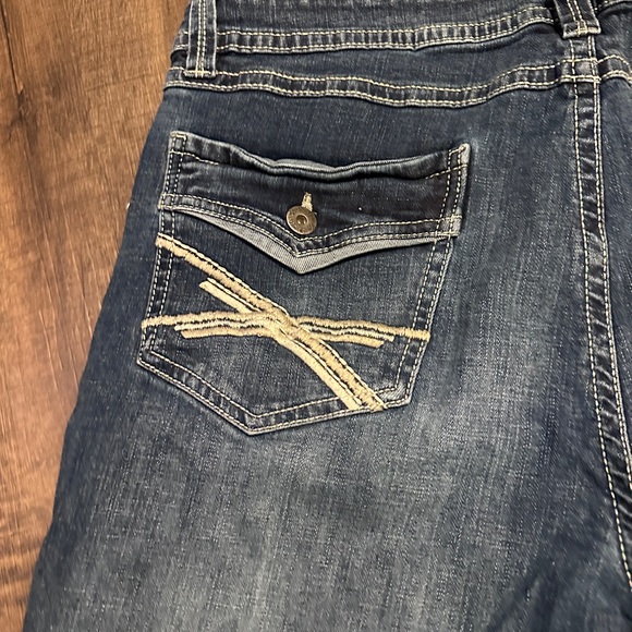 TK Axle 40x30  Slim Boot Jeans Blue Denim Pants Faded EATON Embroide - Picture 7 of 7